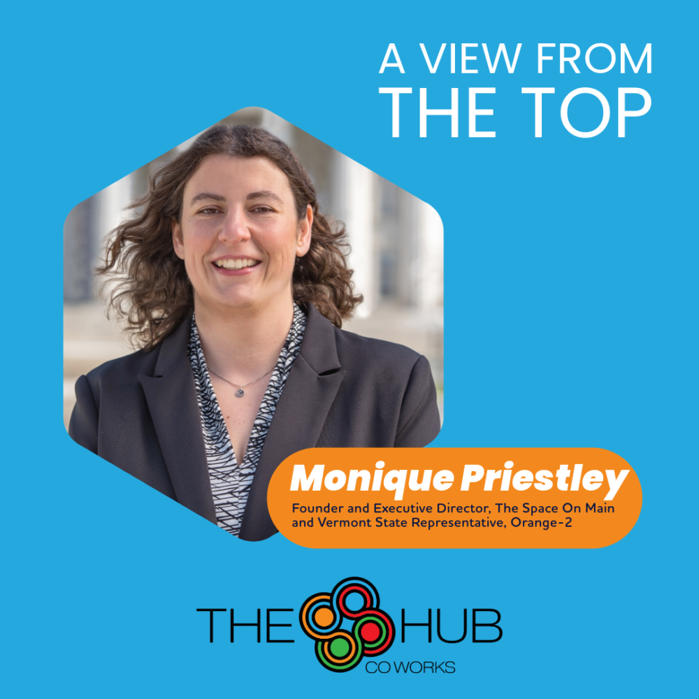 Vermont State Representative Monique Priestly on the cover of her "A View from the Top" podcast episode.