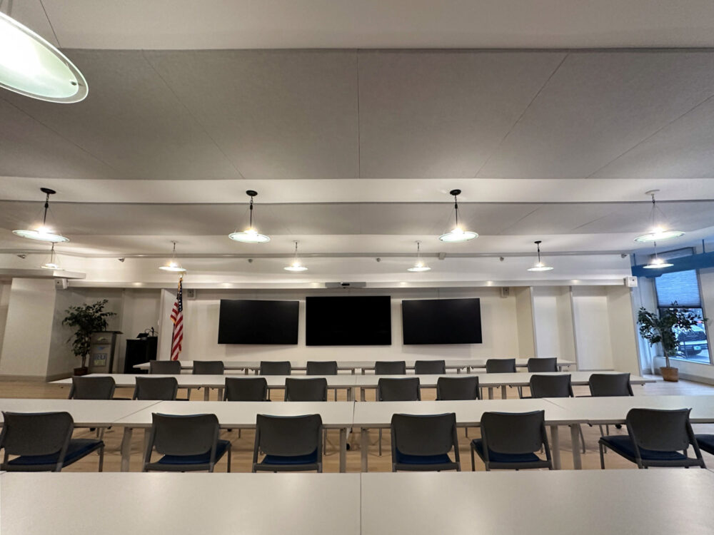 Photo of new Acoustic Panels in Streetside Conference Room